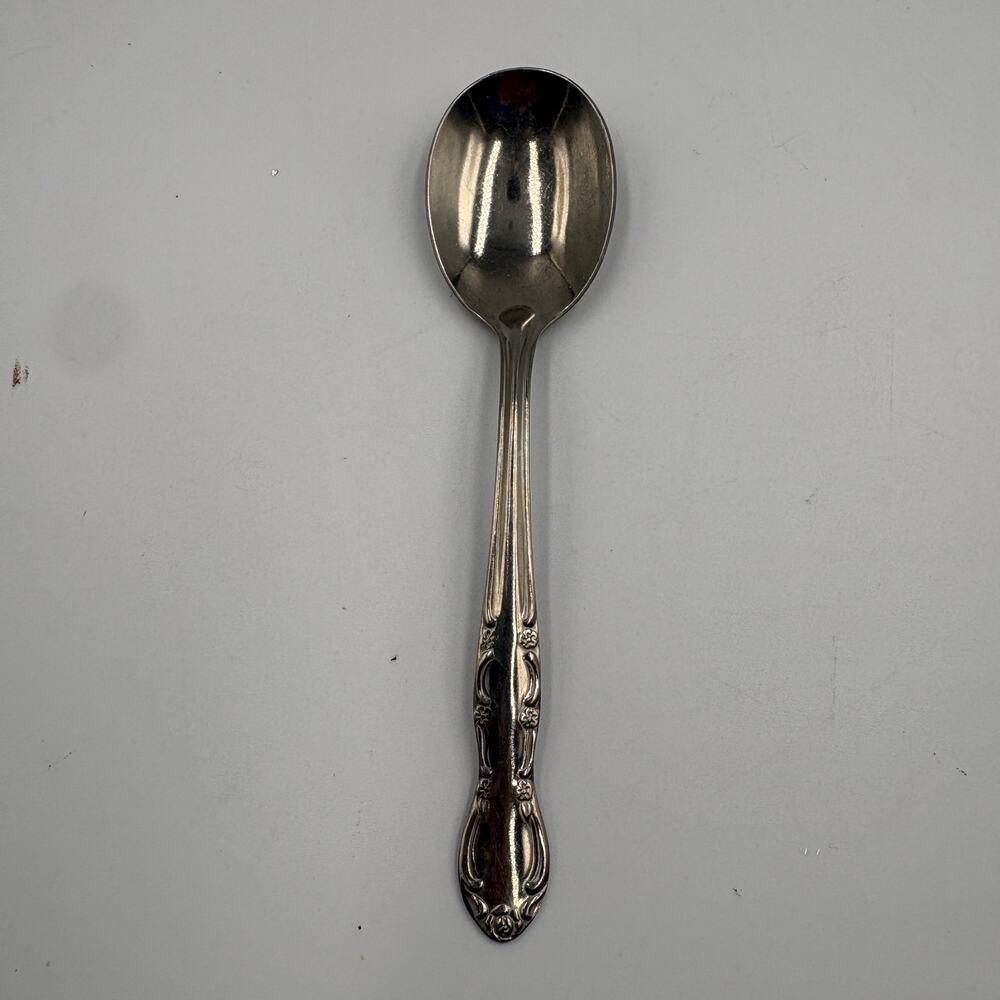 Utica UTI-1 Rose Scroll Stainless Steel Teaspoon – USA – approx. 6 1/8"
